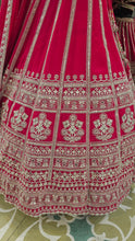 Load image into Gallery viewer, Red Georgette Lehenga With Zari and Sequins Work
