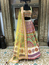 Load image into Gallery viewer, Multi Colour Silk Lehenga with Gota And Mirror
