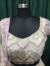 Load image into Gallery viewer, Lemon Net Lehenga With Sequins and Japanese Cut Dana Work
