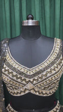 Load and play video in Gallery viewer, Black Georgette Lehenga With Pearl and Japanese Cut Dana Work
