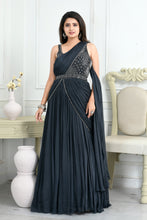 Load image into Gallery viewer, Chinon One Piece in Drape Style with Bead Work, Sippi Work,Cutdana Work and Belt

