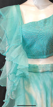 Load image into Gallery viewer, Chinon Silk Tie And Dye Skirt With Organza Ruffle Dupatta
