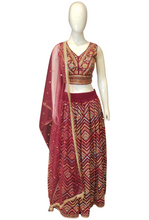 Load image into Gallery viewer, Georgette Crop Top with Lehenga and Dupatta
