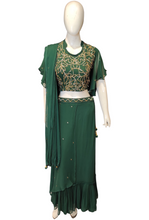 Load image into Gallery viewer, Georgette Indo-Western Suit with Cutdana Work
