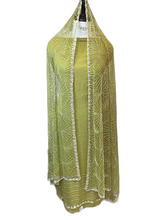 Load image into Gallery viewer, Green Georgette Unstitched Suit with Jarkan Handwork
