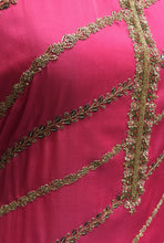 Load image into Gallery viewer, Pink Silken Unstitched Suit with Hand Embroidery
