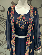 Load image into Gallery viewer, Blue Georgette Shrug with Plazzo | Latest | - Kanchan Fashion Pvt Ltd
