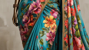 Hand-Painted Georgette Sarees: Art You Can Wear.
