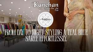 From Day to Night: Styling a Teal Blue Saree Effortlessly.