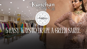 5 Easy Ways to Drape a Green Saree.