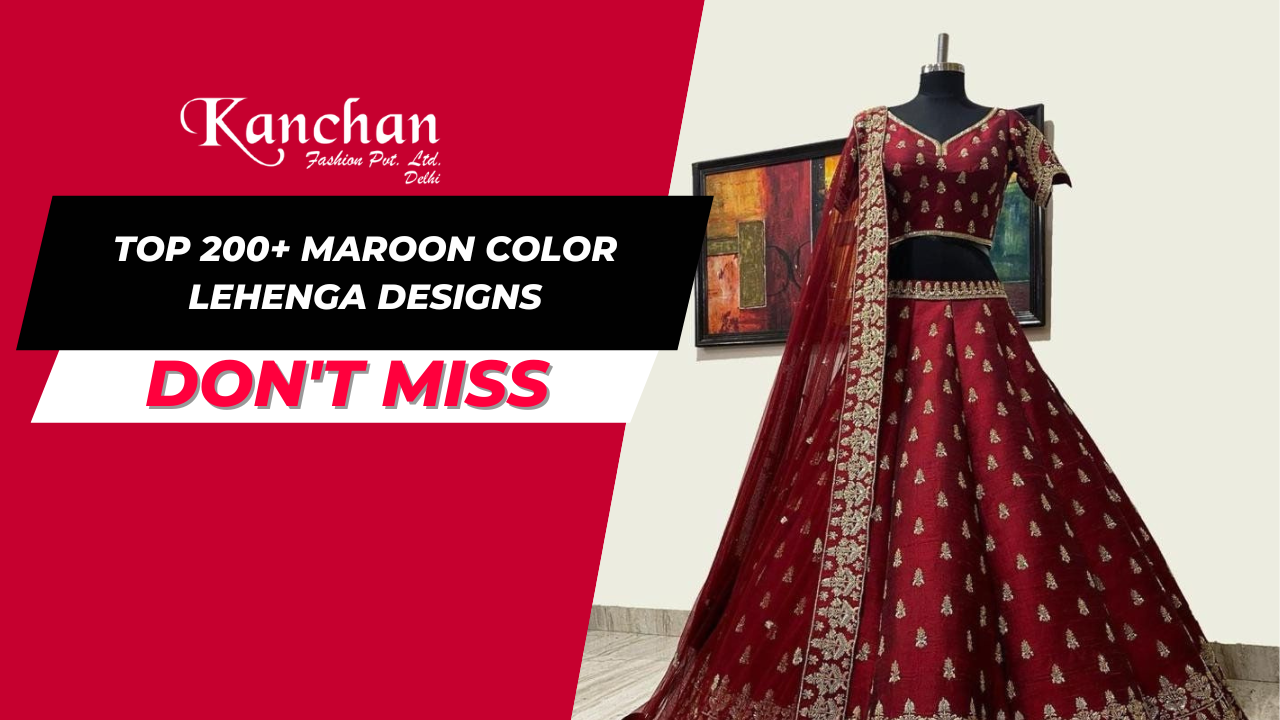 Top 200+ Maroon Color Lehenga Designs
