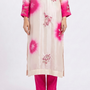 Rani Muslin Suit with Cutdana, Sequins, Pearl and French Knot Embroidery 4