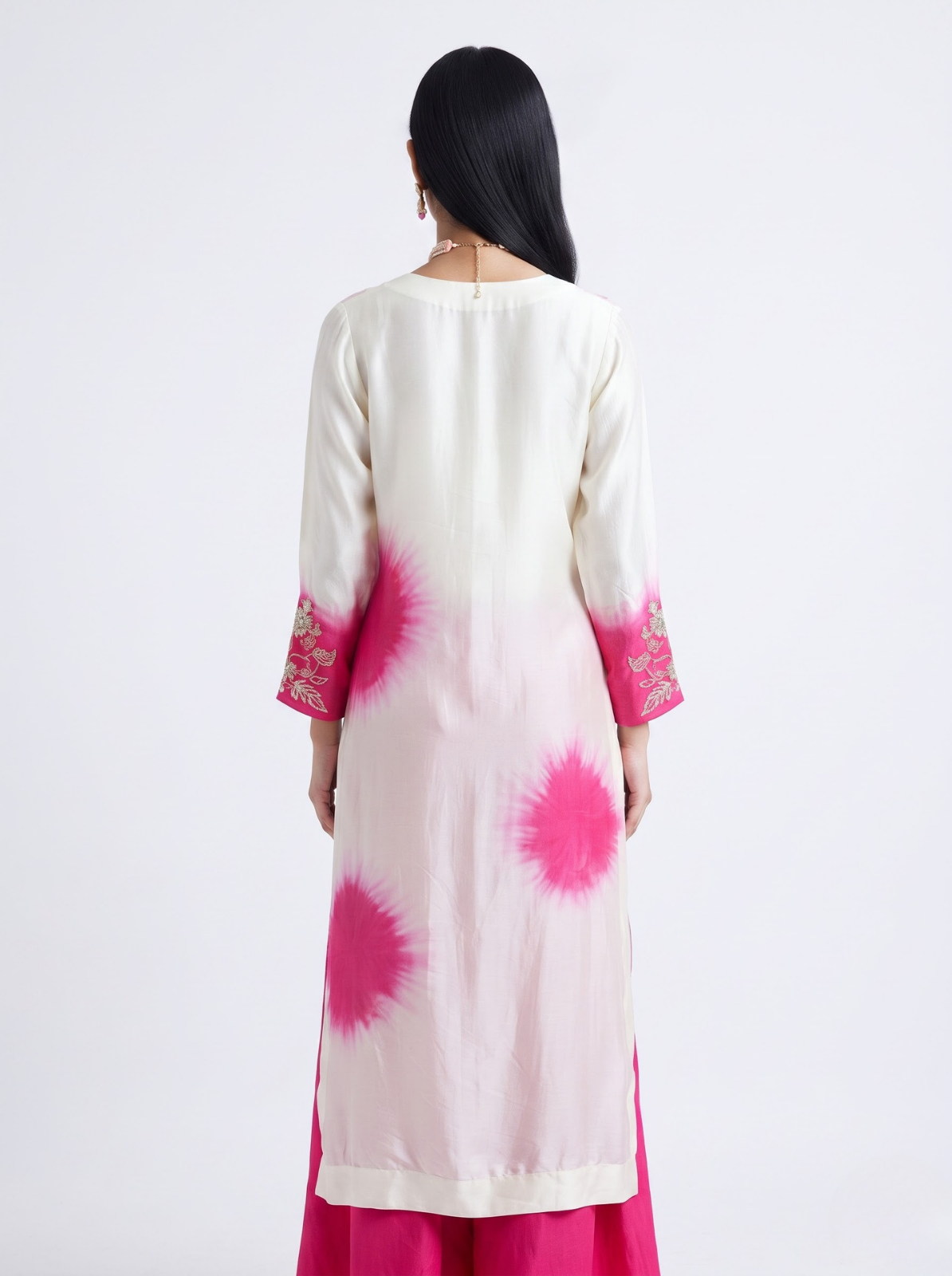 Rani Muslin Suit with Cutdana, Sequins, Pearl and French Knot Embroidery 5