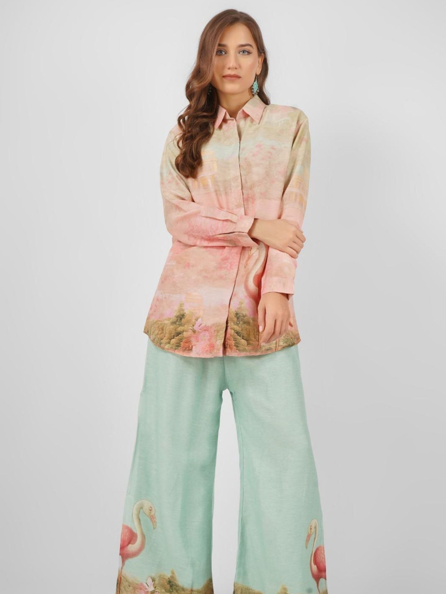 Prach Linen Indo Western with Printed Embroidery 4