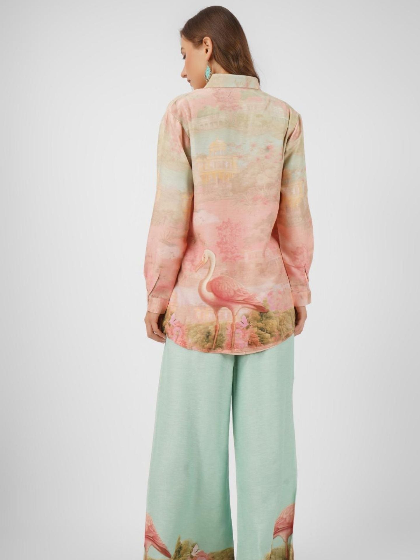 Prach Linen Indo Western with Printed Embroidery 6