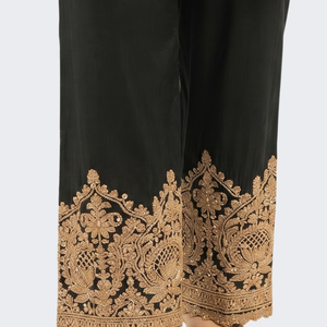 Black Chinon Suit with Cutdana Embroidery 4