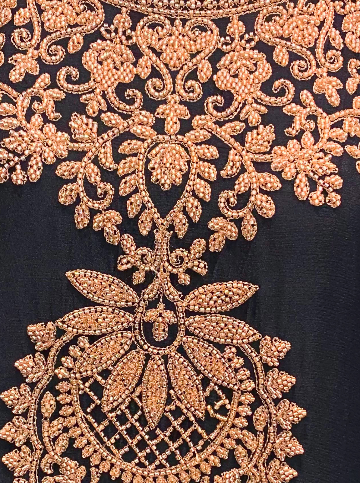 Black Chinon Suit with Cutdana Embroidery 6