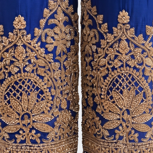 Royal Blue Chinon Suit with Cutdana Embroidery 6