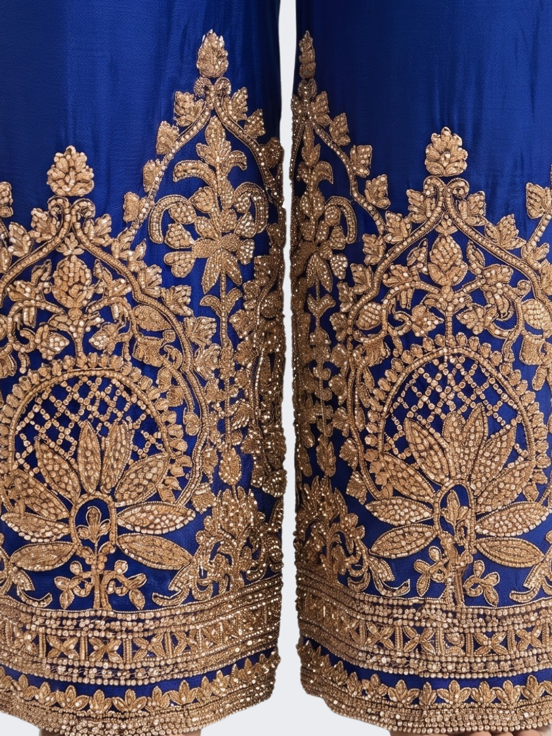 Royal Blue Chinon Suit with Cutdana Embroidery 6