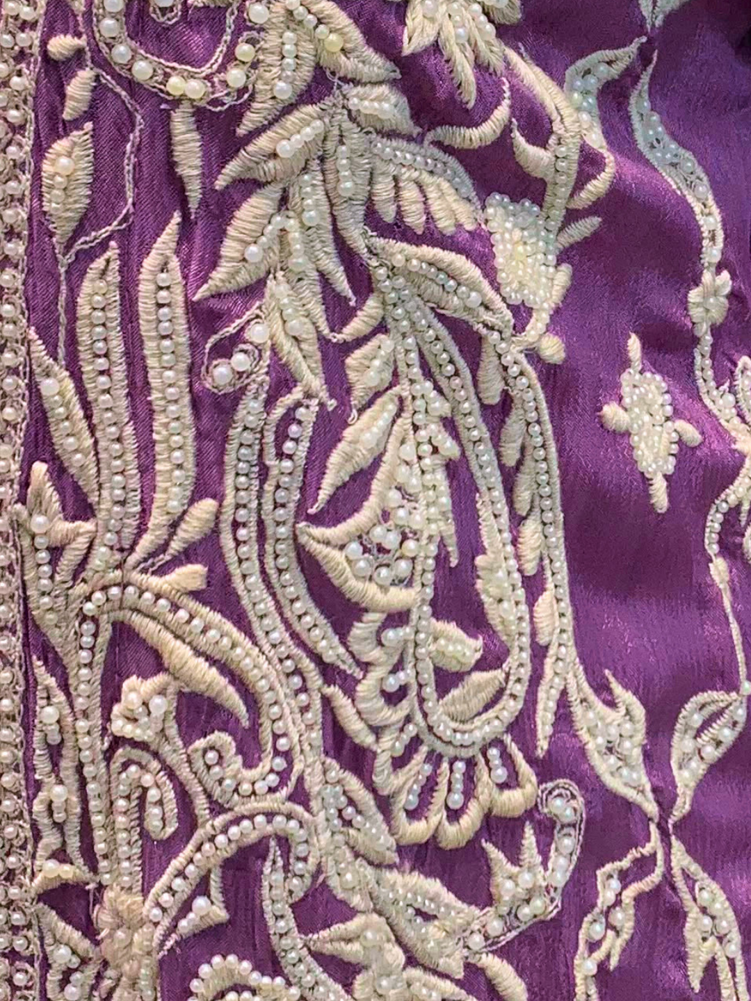 Mauve Chinon Indo Western with Thread and Pearl Embroidery 5