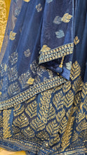 Load image into Gallery viewer, Blue Georgette Lehenga Choli With Mirror, Zari, and Sequins Work.
