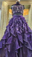 Load image into Gallery viewer, Purple Imported Shimmer Fabric Lehenga Choli With Sequins, Bead, Swarovski Work.
