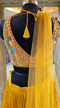 Load image into Gallery viewer, Yellow Chinon Lehenga Choli with Cutdana and Sequins Work
