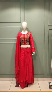 Chinon Sharara Suit with Pearls Embroidery