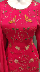 Chinon Gharara Suit with Pearl Embroidery