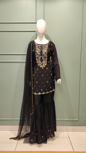 Chinon Gharara Suit with Hand Work