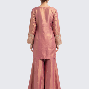 Mauve Tissue Suit with Zari, Pearl and Jarkan Embroidery 3