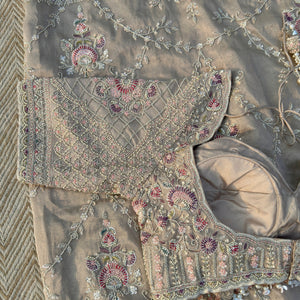 Tussar Tissue Saree Embellished With Sequins & Cut Dana Work
