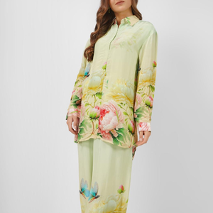 Crepe Printed Indo Western Coord Set with Embroidery Touching