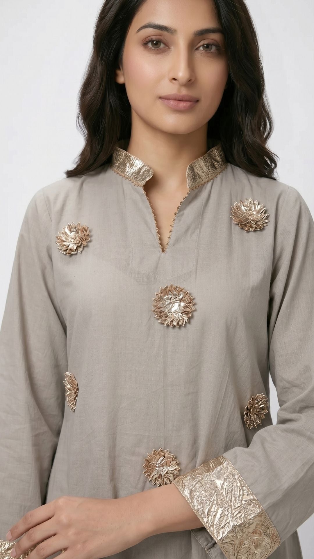 Summer Festive 3 Piece Cotton Coord Set with Gota Work