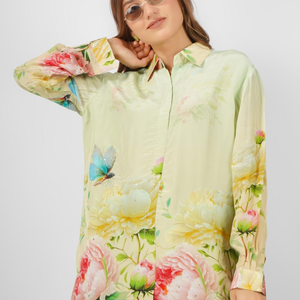 Crepe Printed Indo Western Coord Set with Embroidery Touching