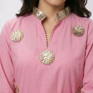 Summer Festive 3 Piece Cotton Coord Set with Gota Work