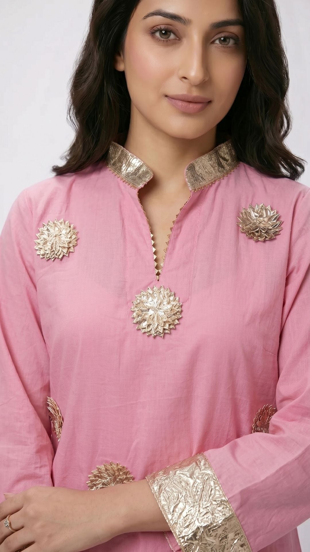 Summer Festive 3 Piece Cotton Coord Set with Gota Work