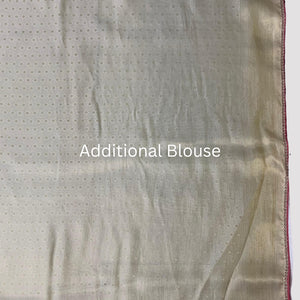 Ivory Silk Saree with Stitched Blouse and Zari, Cutdana & Sequins Work