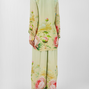 Crepe Printed Indo Western Coord Set with Embroidery Touching
