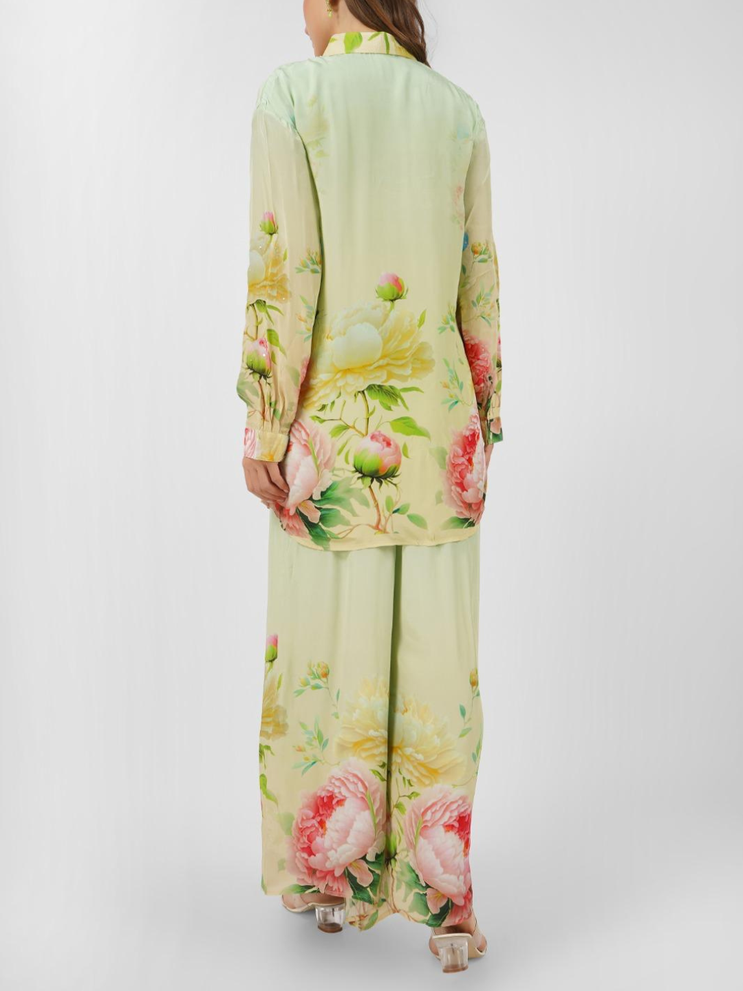 Crepe Printed Indo Western with Embroidery Touching
