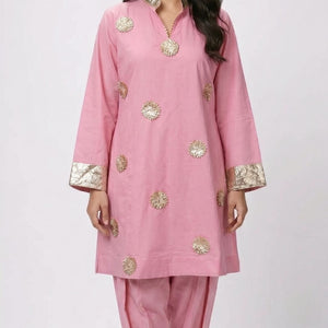 Summer Festive 3 Piece Cotton Coord Set with Gota Work