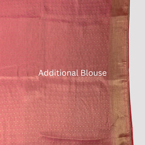 Baby Pink Silk Saree with Stitched Blouse and Zari, Cutdana & Sequins Work