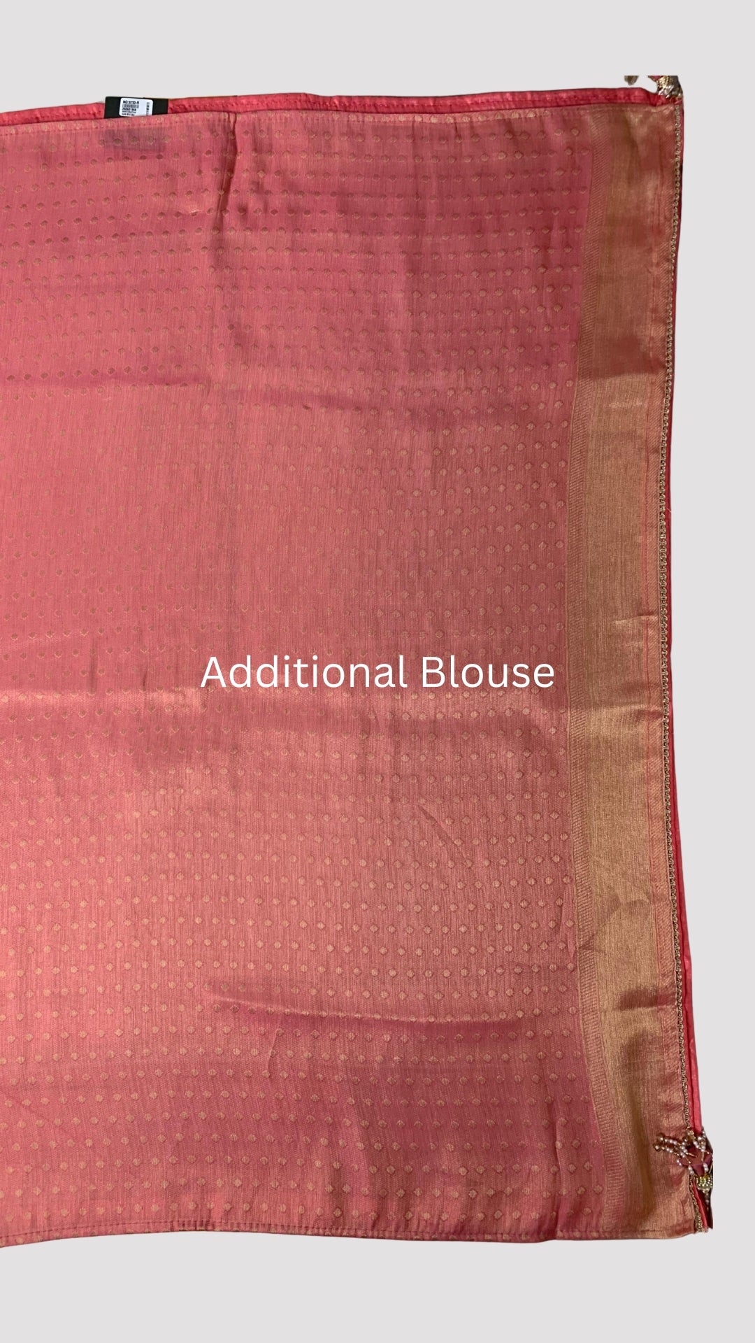 Baby Pink Silk Saree with Stitched Blouse and Zari, Cutdana & Sequins Work