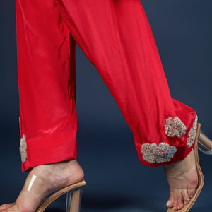 Rani Crepe Indo Western with Cutdana and Sequins Embroidery