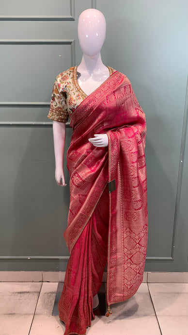 Women Pink Coco Silk Un Stitched Suit Ethnic Collections main image 1