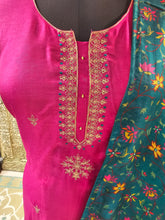 Load image into Gallery viewer, Silk Semi Stitched Suit with Zari embroidery
