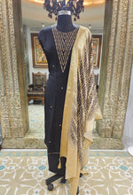 Load image into Gallery viewer, Silk Semi Stitched Suit with Golden Zari embroidery
