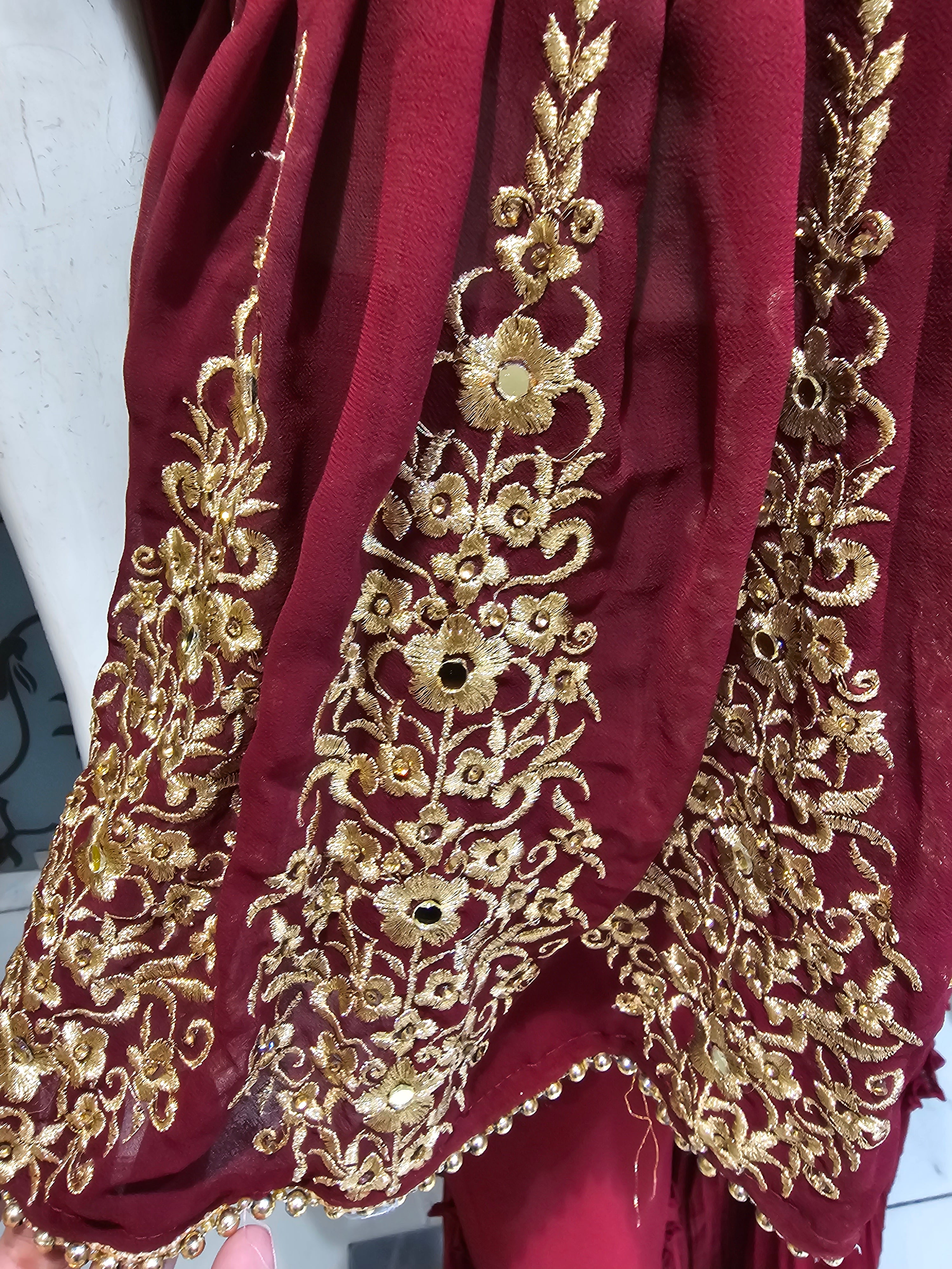 Embroidered Suit Set with Dupatta