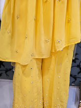 Load image into Gallery viewer, Yellow Indo western Suit Set
