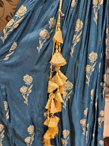 Blue Lehenga Choli with Hand Embroidery